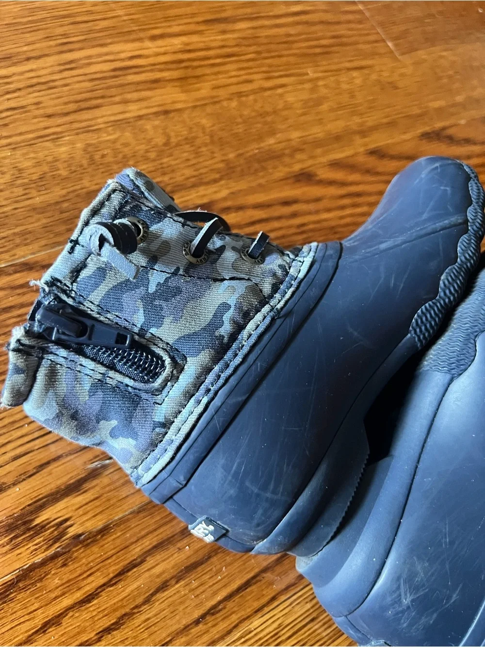 Sperry Toddler Dark Navy Blue Camo Duck Boots Unisex